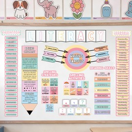 Maitys 106 Pcs Pastel Reading Posters for Classroom Back to School Decor
