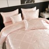 Chumerry Rich Satin Comforter Set Light Pink Pintuck Bedding Set