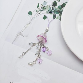 Phone Charms Aesthetic Cell Phone Charm Cute Strap Accessories with Star and Heart for Phone Bag Keychain Camera Pendants Decor (Purple, One size)