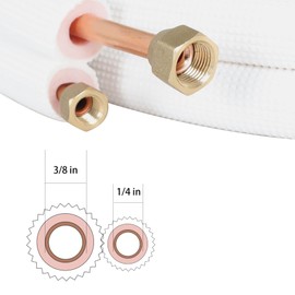Timunr 16 FT Air Conditioning Copper Hose Hose Extension, 1/4 and 3/8 Inch Thickened Insulation Cotton with Nuts and Other Accessories Fit for Mini Split Air Conditioner