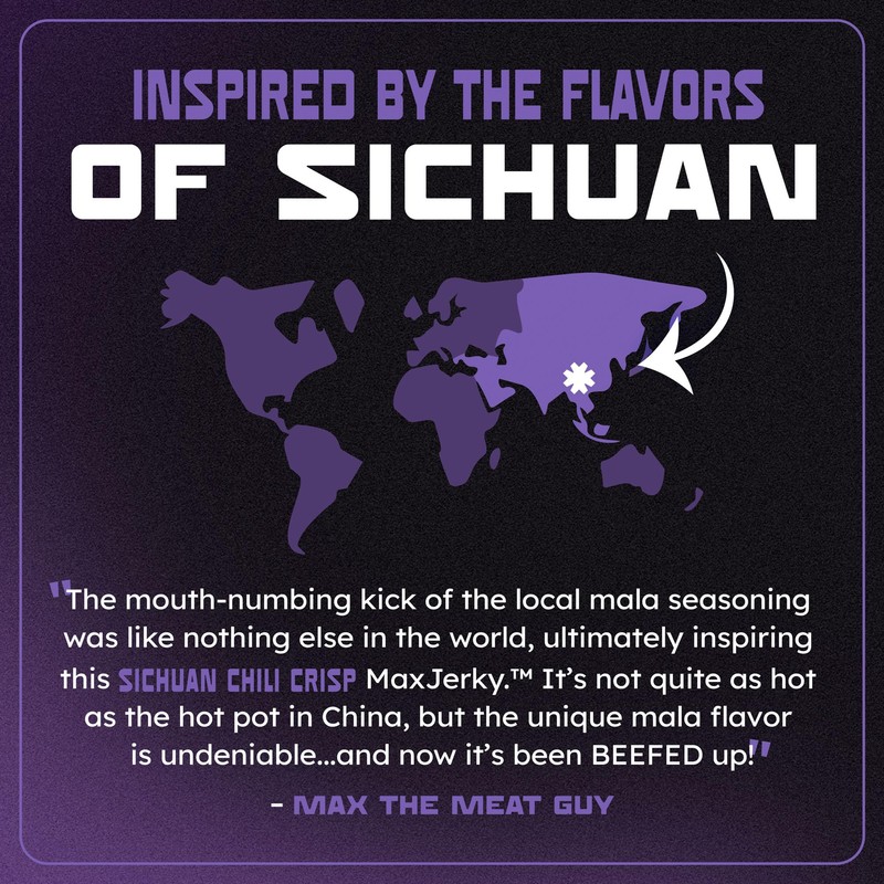 MaxJerky Sichuan Chili Crisp Beef Jerky, 104 Grams of Protein,