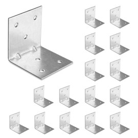 OMIDEAS 15 x Corner Brackets (50 x 50 x 50) Angle Reinforced Metal Braces Wood Timber Galvanised Steel Sheet Connecting Joining Fixing L Repair Connector