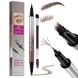 Erinde Lápiz Líquido para Cejas Doble Punta, Perfilado Preciso, 2  Duración Extrema, Resistente al Agua y Sudor, Diseño Multiusos, Creación de una... 