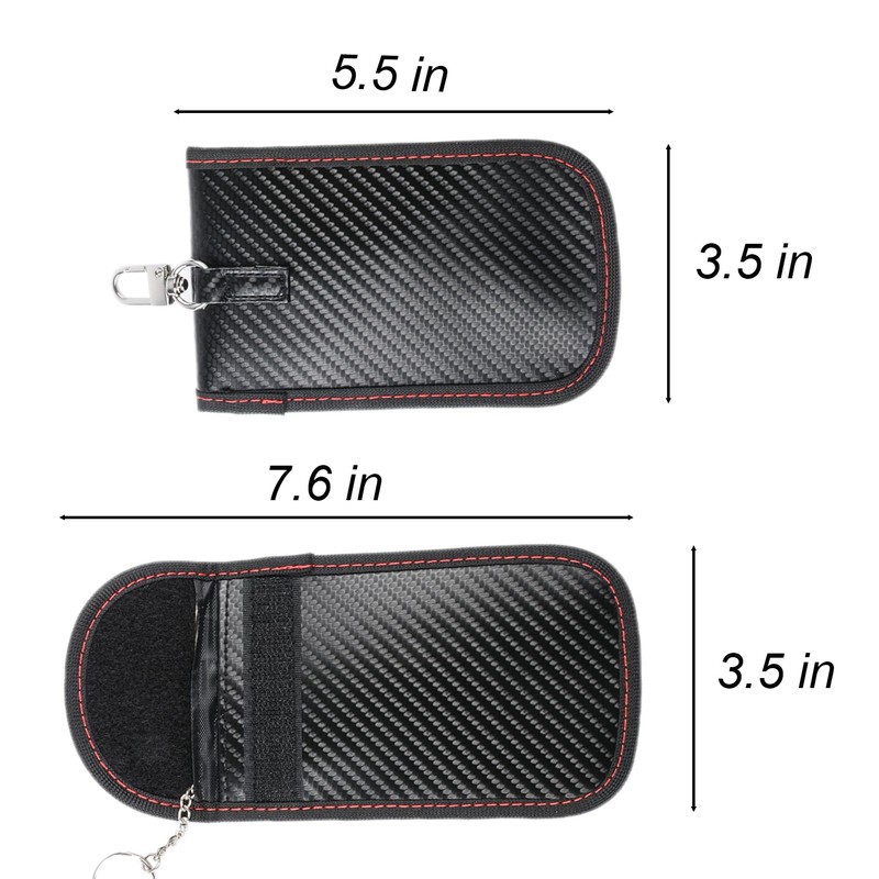 2 Pack Faraday Key Fob Bag RFID Blocking Sleeves Signal
