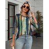 Zeagoo 3/4 Sleeve Blouse Crew Neck Casual Tops Spring Floral