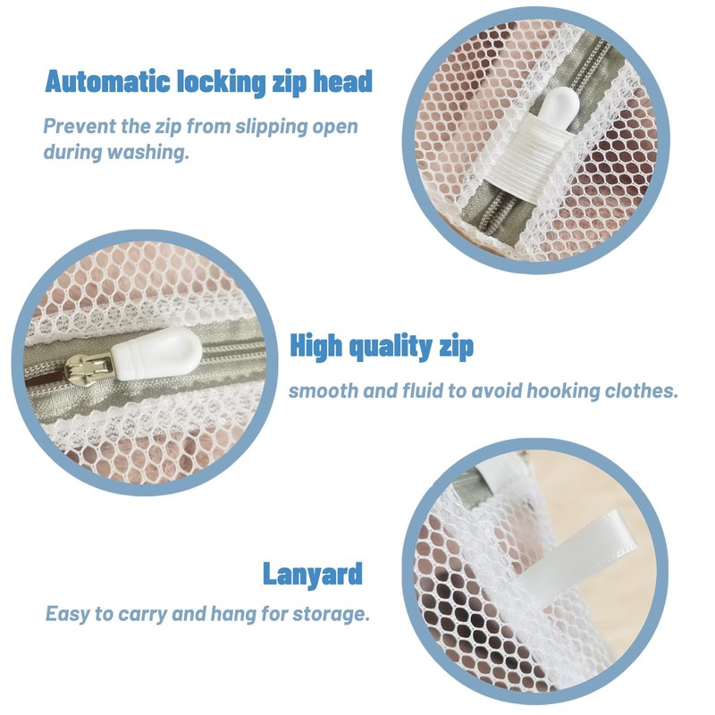 Mesh Laundry Bags, 2pcs Mesh Laundry Bag for Washing Machine,