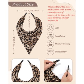 HAIMEIKANG Floral Bandana Headbands for Women Boho Hair Bandanas Scarf Triangle Kerchief Hair Bands Vintage Head Scarf(Black + Leopard)