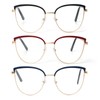 KoKoBin Cat Eye Reading Glasses 3 Pairs Metal Frame Glasses