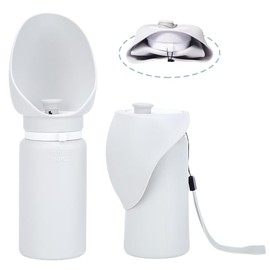 Botella de agua grande para perros, tamaño de viaje, a prueba de fugas, portátil, de silicona suave, plegable, dispensador de agua para cachorros, para exteriores, caminatas y senderismo (550 ml)