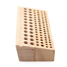 98 Holes Leather Hole Stand, Leather Craft Tool Wooden Shelf Leather Stamp Storage Box Wooden Punch Tool Stand Holder Accessories