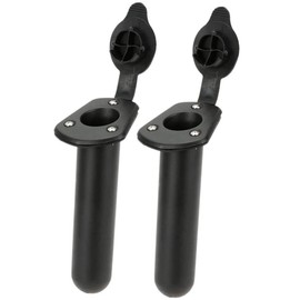 2 x kayak fishing rod holder, rod stand with lid and mounting screws, fishing rod holder, kayak deck, flush-mounted fishing rod holder, with cap cover, fishing tackle accessories for deck installation