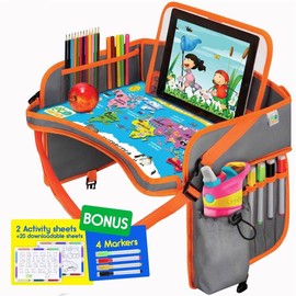 EcoFantasy Baby Car Seat Travel Play Tray - Kids Activity Tray Table - Toddler Travel Desk