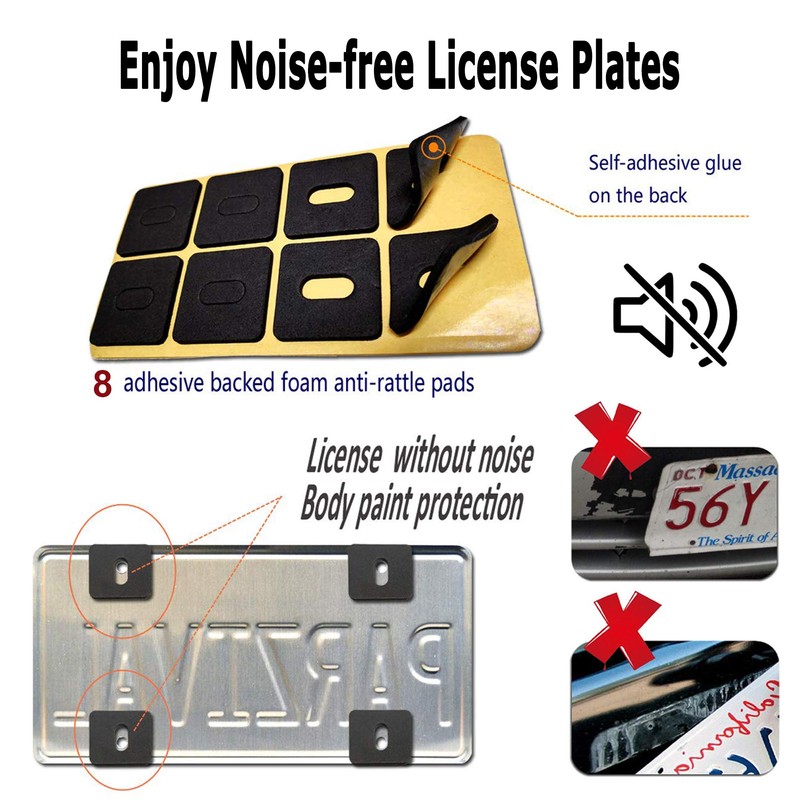 Black Anti Theft License Plate Screws- Rustproof Stainless Steel Security