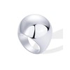 PAVOI Rhodium Plated Chunky Domed Statement Ring for Women | Lightweight Trendy Sphere Rings | Statement Jewelry | Size 8, White Gold, No Gemstone