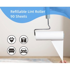 YabeePet Extreme Sticky Large Surface Lint Roller, Long Handle Pet Hair Remover, Designed for Removing Pet Dog Cat Hair 90 Sheets, 6.3 inch Width (1 Roller)