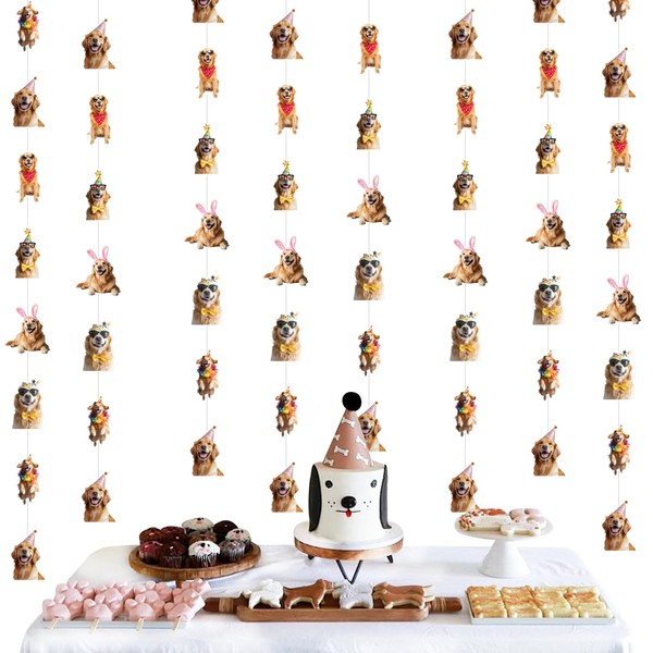 Cheereveal 8pcs Golden Retriever Garlands, Golden Retriever Birthday Party Banners