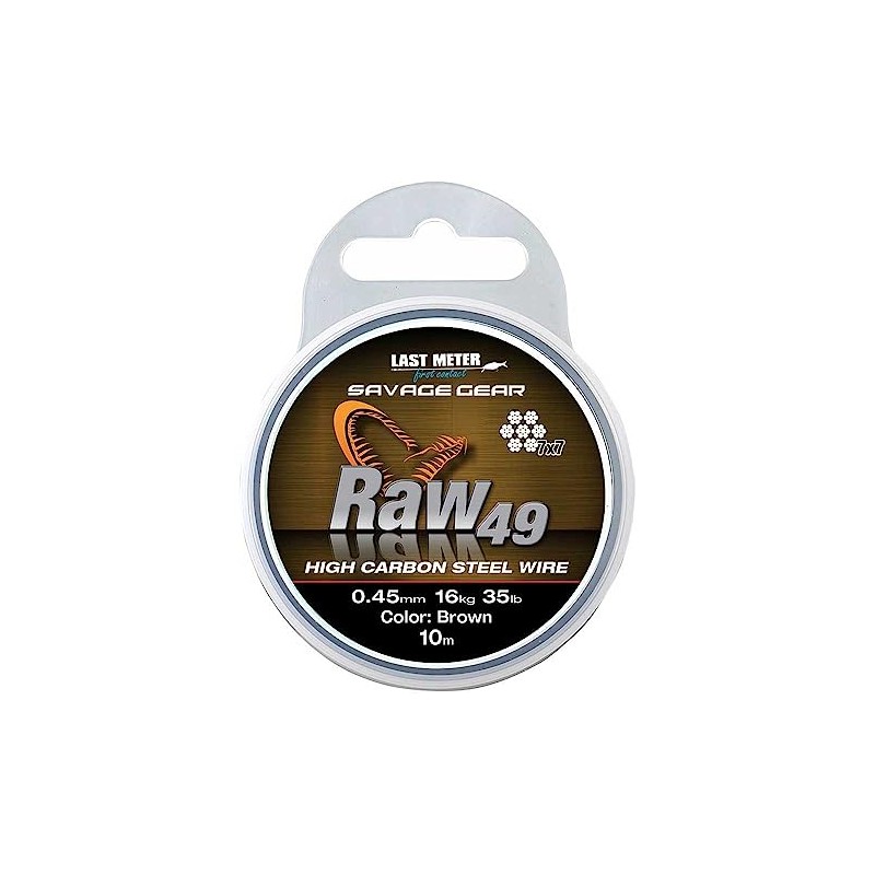 Savage Gear Raw 49 Strand Trace Wire 23lb/10kg 0. 36mm