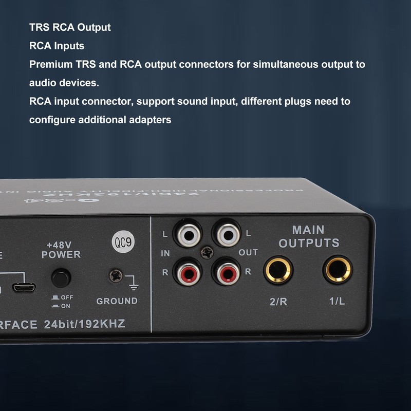 Sound Interface Professional 48V Phantom Power DSP Effect 24 Bit