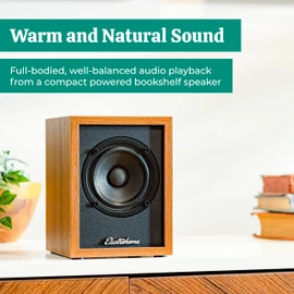 Electrohome Huntley Powered Bookshelf Speakers with Built-in Amplifier and 3" Drivers for Turntable, TV, PC and Wireless Music Streaming Featuring Bluetooth 5, RCA and Aux (EB10)