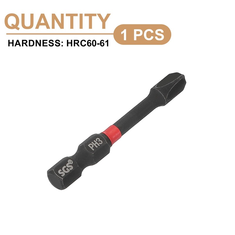 sourcing map #3 Phillips Impact Screwdriver Bit PH3 1/4" Hex