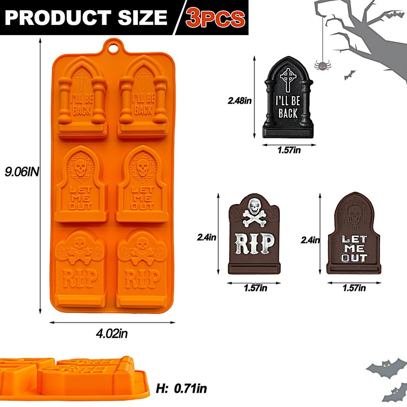 Molde de piedra sepulcral de Halloween