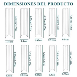 Nivofu 200Pcs Puntas de Uñas Postizas Curvadas en C Largas, Uñas Postizas Cuadradas, Puntas de Uñas Postizas Curvadas en C Largas con Caja para Arte d