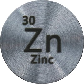 Zinc (Zn) 24.26mm Metal Disc 99.5% Pure for Collection or Experiments
