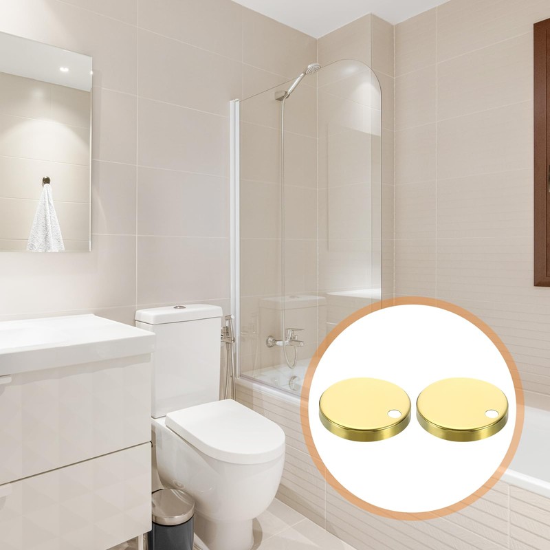uxcell 2Pcs Toilet Seat Hinge Cover, 60mm Stainless Steel Toilet
