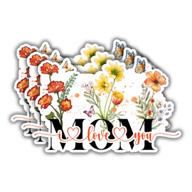 (3pcs) I Love You Mom Sticker for Tumbler Kindles Laptops Phone Tumbler Water Bottle Cute Pattern Mom Mama Mother Grandma Decals Celebrate Gifts - Size 3X2
