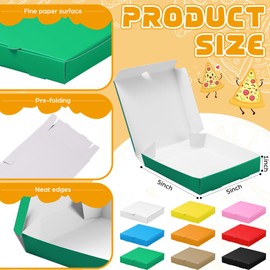 yptniginu 48 Pcs Mini Pizza Pizza Boxes Disposable green Small Dessert Boxes for Party Favor Decorations for Cake Cookies Party Favor (Green)