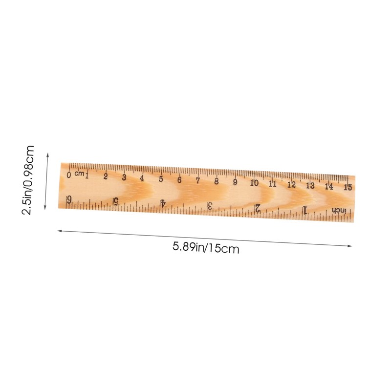 Operitacx Students and Adults 20pcs Straight Measuring Rulers Wooden Engineering