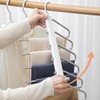 AIMALL Stainless Steel Pants Rack, Folding Telescopic Multifunctional Anti-Slip Wardrobe