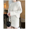 Lovely mini cropped knit set two-piece (new seasonal outing look,