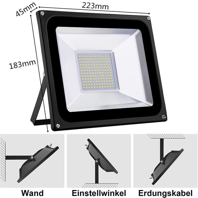 Papasbox LED floodlight IP65 waterproof outdoor floodlight aluminium headlight