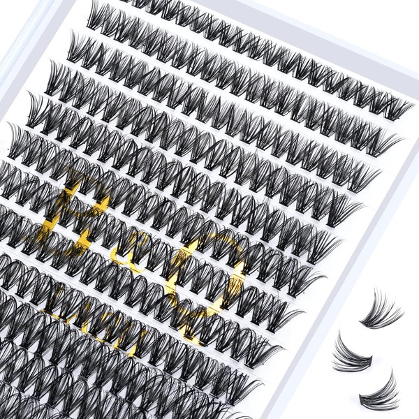 B&Q Individual Eyelashes, 40D-0.07C-15, Individual Eyelashes for Beginners, Lash Clusters,