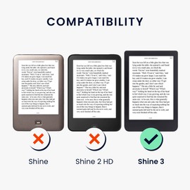 kwmobile Case Compatible with Tolino Shine 3 Cover - Microfiber E Reader Magnetic Flip Cover - Blue
