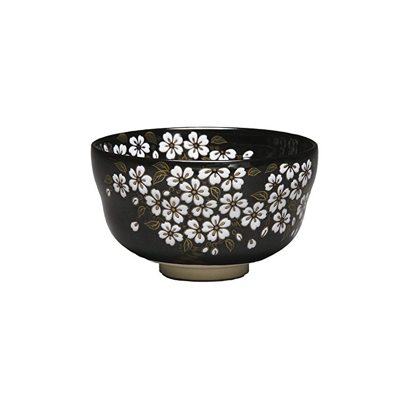 Hideka Miyachi Eikou Matcha Bowl, Black, Size: Diameter 4.7 x