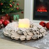 com-four® Door and Table Wreath for Christmas, White Advent Wreath