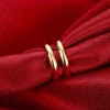 LZD 18K Gold Plated Fashion Ring Open Double Line For