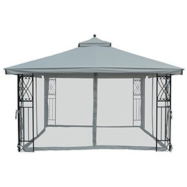 Universal 10' x 12' Gazebo Replacement Mosquito Netting (Grey)