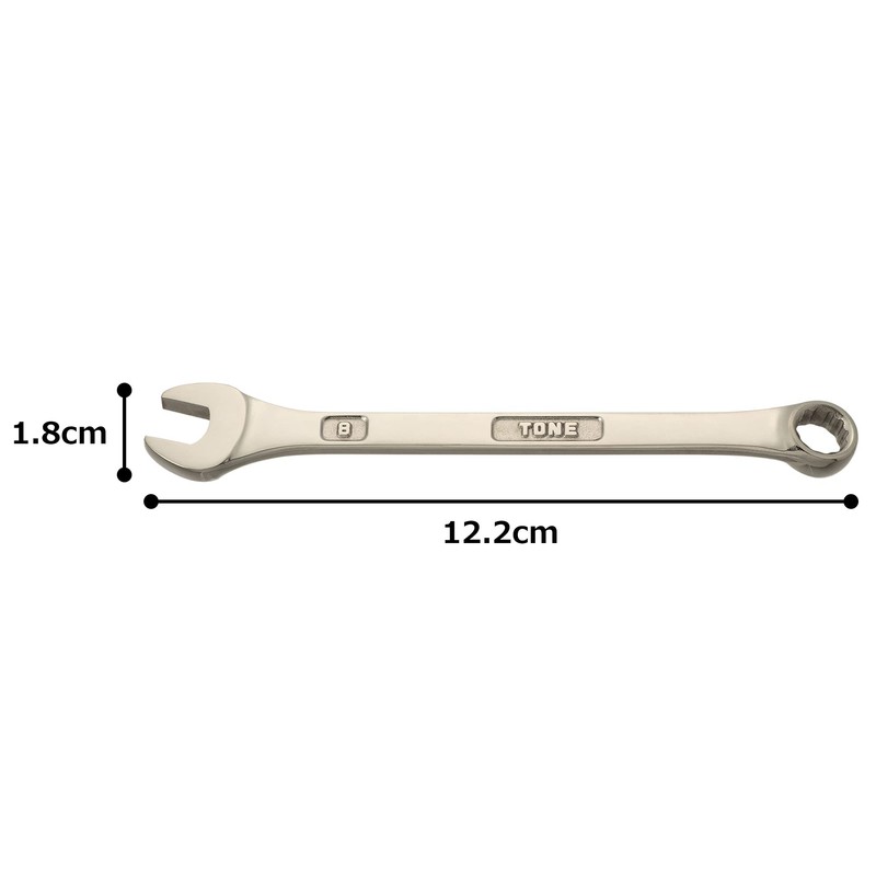 トネ(TONE) チタンツールコンビネーションスパナ TMS-08 二面幅8mm