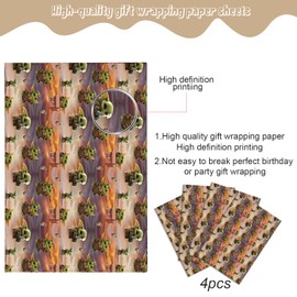 Omto 4 Pcs Baby Yoda Wrapping Paper for Baby Shower Kids Birthday Baby Yoda Party Decorations Wedding DIY Crafts Gift Packing, 20 x 30 Inch