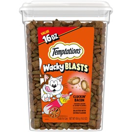 Temptations Wacky Blasts Cat Treats, Cluckin’ Bacon Flavor, 16 oz. Pouch