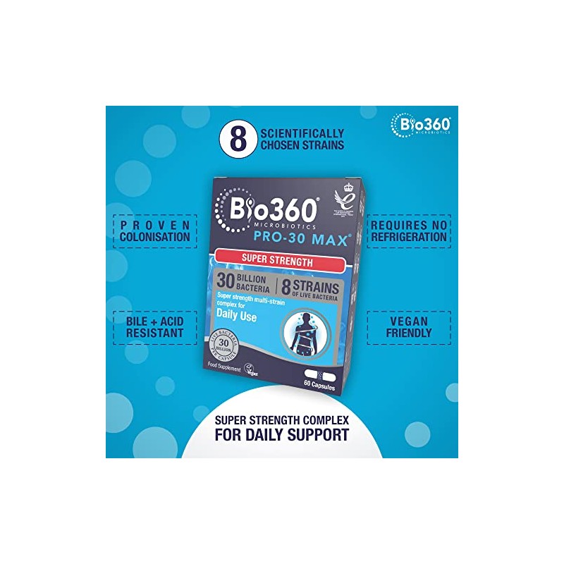 Bio360 Pro-30 MAX (30 Billion Bacteria)|from Natures Aid | 60