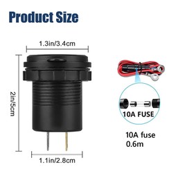Intckwan 12V USB Steckdose, 54W, Zweiport-Ladegerät mit gleichzeitiger Schnellladung (QC3.0 + PD) und EIN-/Ausschalter, USB-Einbaubuchse für 12-24V Auto, Motorrad, LKW, Boot, Wohnwagen (2 Stück)