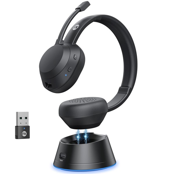 FXWONTY Wireless Headset, Bluetooth Headphones with Mic(AI Noise Cancelling), 65