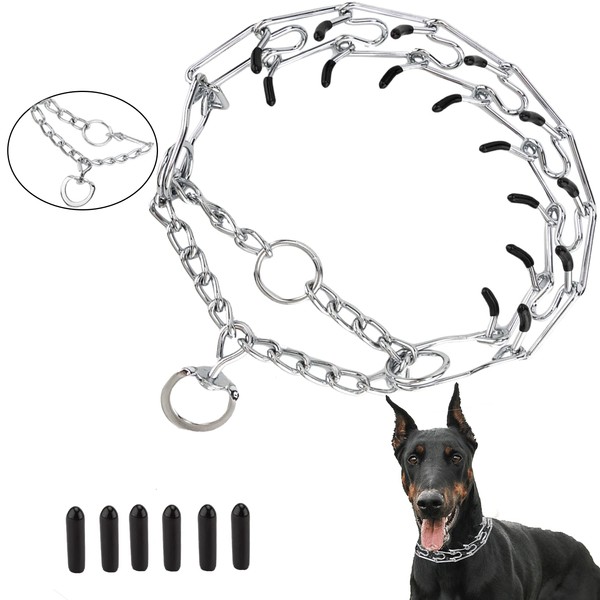 Real Fancy Dog Prong Collar Training Choke Chain Adjustable Pinch