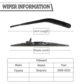 HODEE Rear Wiper Arm Blade Nut Set Replacement for Toyota Sequoia 2008-2022,Rear Windshield Wiper Cover Accessories Assembly,Back Window Cap,Replace 85241-0C011