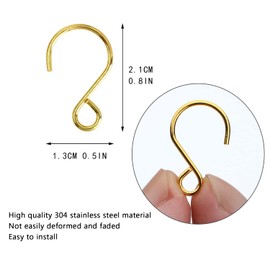 300pcs Golden Crystal Beads S Shape Hooks DIY for Arts & Crafts, Chandelier Suncatchers,Homemade Jewelry Making Crystal Lamps, Crystal Curtain, Crystal Garland