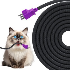 REFLYING 2 Meters-8mm Self Wrap Cable Sleeve, Dogs Cats Cord Protector, Hiding 1 Wire, Cable Tidy Solution Prevent Pets from Chewing Cable Wires, Expandable Braided Sleeve, Black
